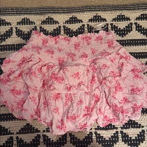 Altar'd State Pink Floral Mini Skirt